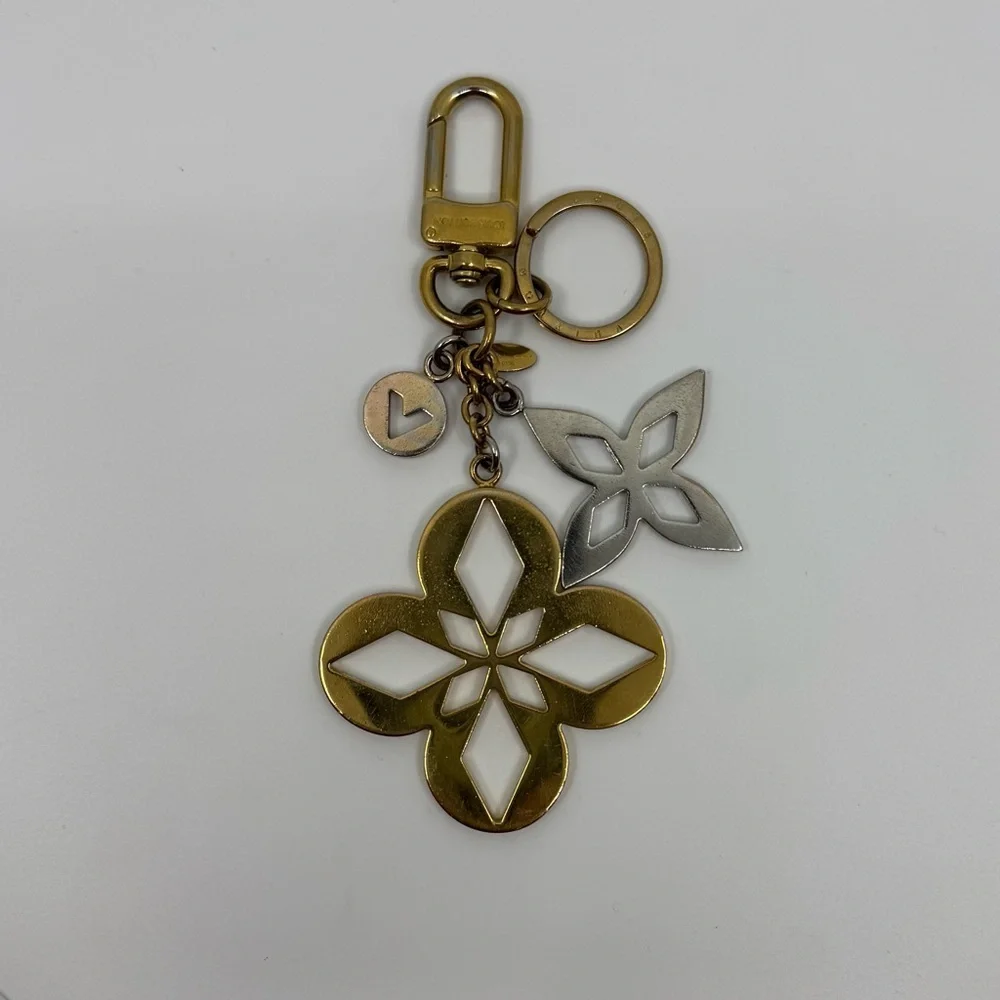 Louis Vuitton Two-Tone LV Malletage Blossom Bag Charm Keyring